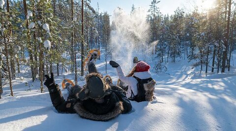 Lumikenkäilijät. Kuva: Erkka Luutonen/Metsähallitus